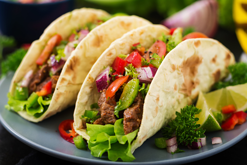 Fresh authentic Mexican tacos served at Sombrero Mexico Amsterdam
